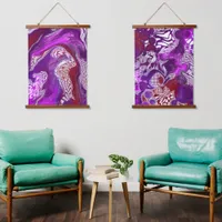 Purple Fluid Art Hanging Tapestry