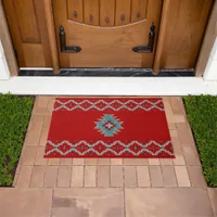 Southwest Mesas Red & Turquoise Personalized  Doormat