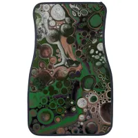 Black, Brown, White and Green Fluid Art  Car Floor Mat