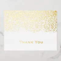 White and Gold Foil Wedding Thank You Foil Holiday Postcard