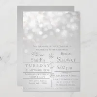 silver snowflakes Winter Bridal shower Invite