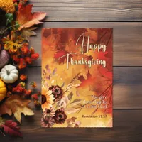 Autumn Sun Revelation 11:17 Happy Thanksgiving  Card