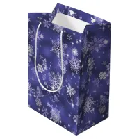 Prettiest Snowflakes Pattern Violet ID846 Medium Gift Bag