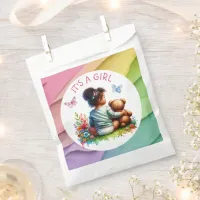 Baby Girl and her Teddy Bear | It's a Girl Favor Bag