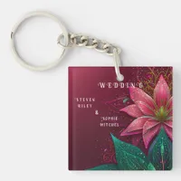 Luxurious Floral Wedding Invitation Suite Keychain