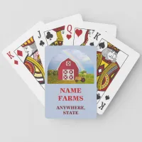 Add Your Name to Red Barn with Blue Sky Poker Cards