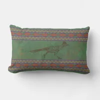 Southwest Roadrunner Sagebrush Green Lumbar Pillow