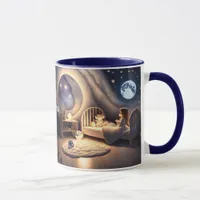 Girl prays in moonlight and by starlight mug