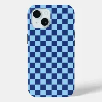 Blue Checker Pattern iPhone 15 Case