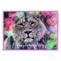 Valentine Lion Heart Bokeh Digital Art Drawing