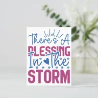 Inspirational There Is A Blessing In The Storm Postcard