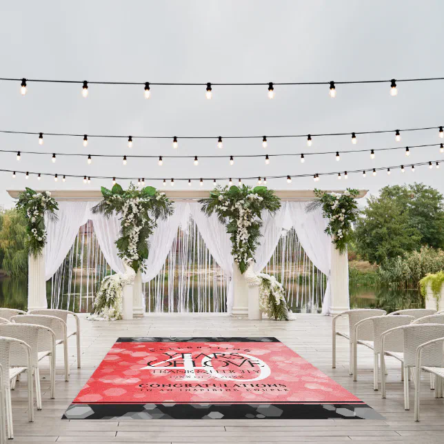 Elegant 40th Ruby Wedding Anniversary Celebration Outdoor Rug