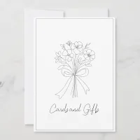 whimsical drawn bow & flower cards and gifts sign