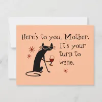 It's Mom's Turn for a Wine Pun Holiday Card