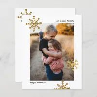 Budget Modern Cute Snowflake Photo Holiday Card