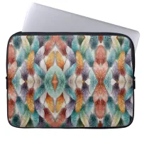 Beautiful multi colored ice crystal feathers  laptop sleeve