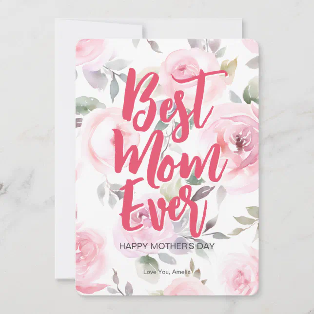 Pink Rose Watercolor | Mother's Day Card