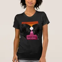 Lesbian Flag with Two Woman Silhouettes  T-Shirt