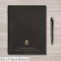 Elegant Black and Gold Real Estate Logo Notebook