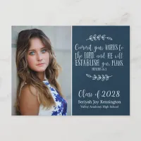 Christian Graduation Bible Verse Typography Postcard