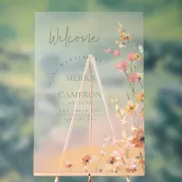 Sunny Wildflower Wedding Welcome Gradient ID1023 Acrylic Sign