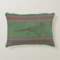 Southwest Roadrunner Sagebrush Green Accent Pillow