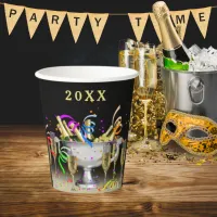 New Year’s Eve Party Spirits Black Background Paper Cups