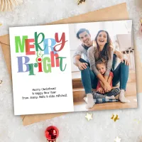 Merry & Bright Family Photo Christmas Holiday Card