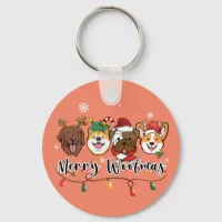 Merry Woofmas Typography Keychain