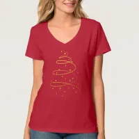 Abstract Sparkling Gold Christmas Tree T-Shirt