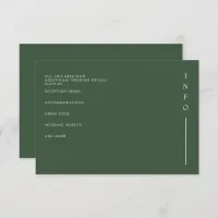 Simple Elegant Minimal Modern Green Wedding Enclosure Card