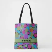 Acrylic Oil Art Bright Colorful Circles Tote Bag