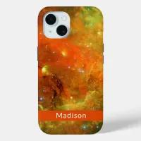 North America Nebula Orange Green Your Name iPhone 15 Case