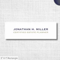 Simple White Employee Name Tag with Title