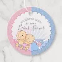 Twins Baby Shower Boy & Girl ID642 Favor Tags