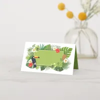 Watercolor Tropical w/Toucan Green ID577 Place Card