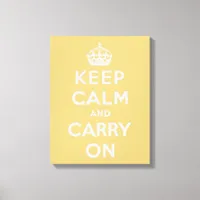 Keep Calm and Carry On Light Yellow Canvas Print