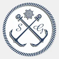 Anchor Monograms, Nautical wedding envelopes seals