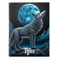 Wolf Standing in Front of the Full Moon | AI art Notebook