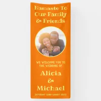 Photo And Name | Orange Yellow Wedding Welcome Banner