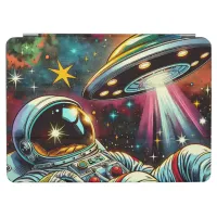 Astronaut Floating in Space with a UFO Ai  Art iPad Air Cover