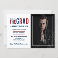 Red and Blue Graduation Party Invitation