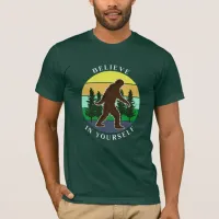 Believe in Yourself | Vintage Sunset Bigfoot   T-Shirt