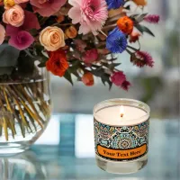 Colored Floral Sketch Scented Candle