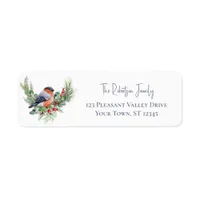 Winter Bird Christmas Bullfinch Return Address Label