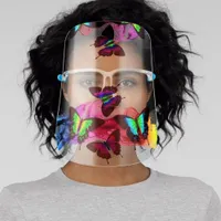 Realm of Chic Stylish  Rainbow Butterflies Face Shield