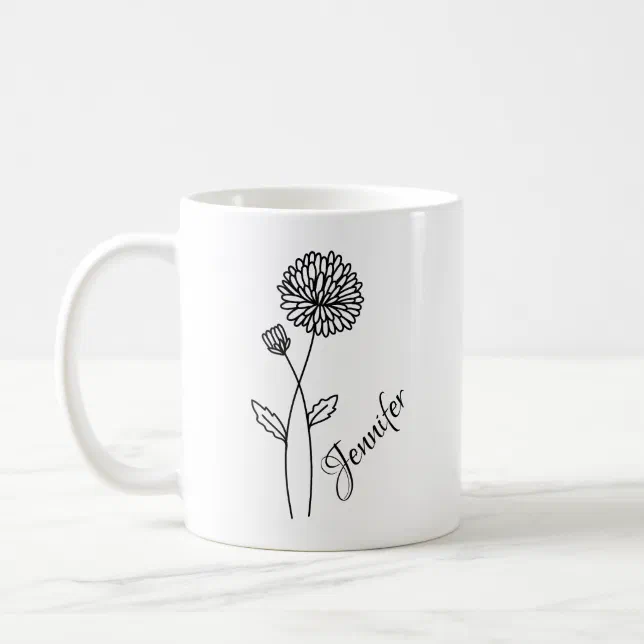 Personalized Birth Flower With Name - DECEMBER  Coffee Mug