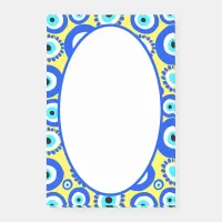 Evil Eye Lucky Symbol Blue White Yellow Pattern Post-it Notes