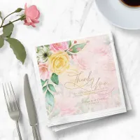 Rose Garden Wedding Thank You Multi-Color ID764 Napkins