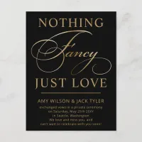 Nothing Fancy Just Love Wedding Announcement Postcard